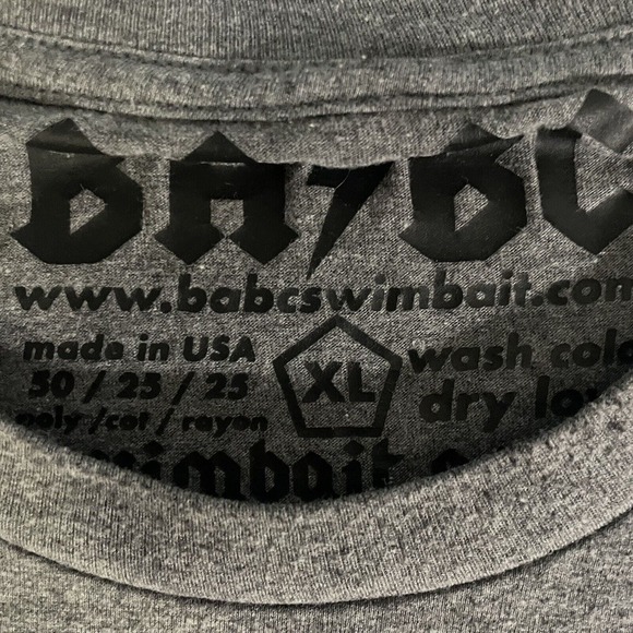 Babcswimbait‎ Graphic T Shirt XL Short Sleeve Gray - Picture 3 of 7